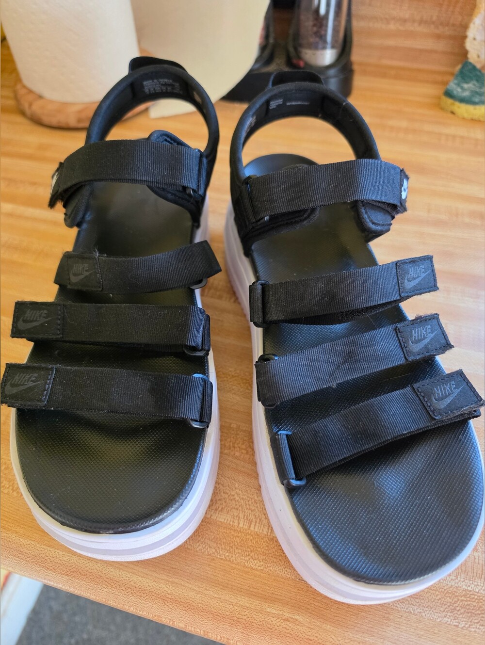 Womens Nike ICON CLASSIC Black DH0224-001 Platform Sandals. Size 12 - Picture 2 of 7